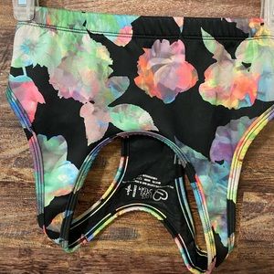 Aero lightly worn neon floral sports bra